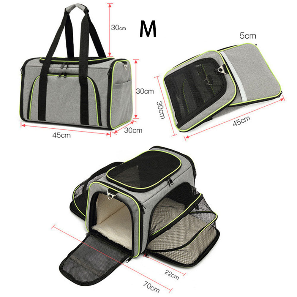 Portable Foldable Pet Carrier Bag: Breathable and Safe Travel Handbag for Cats and Dogs