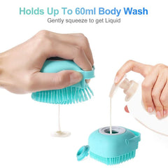 Soft Silicone Pet Shampoo Brush: 2.7oz Cat & Dog Massage Comb for Bathing and Grooming