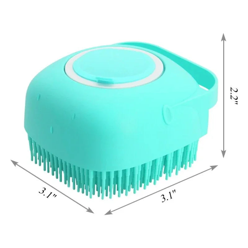 Soft Silicone Pet Shampoo Brush: 2.7oz Cat & Dog Massage Comb for Bathing and Grooming