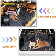 Waterproof Dog Car Seat Cover with Mesh Window & Zipper