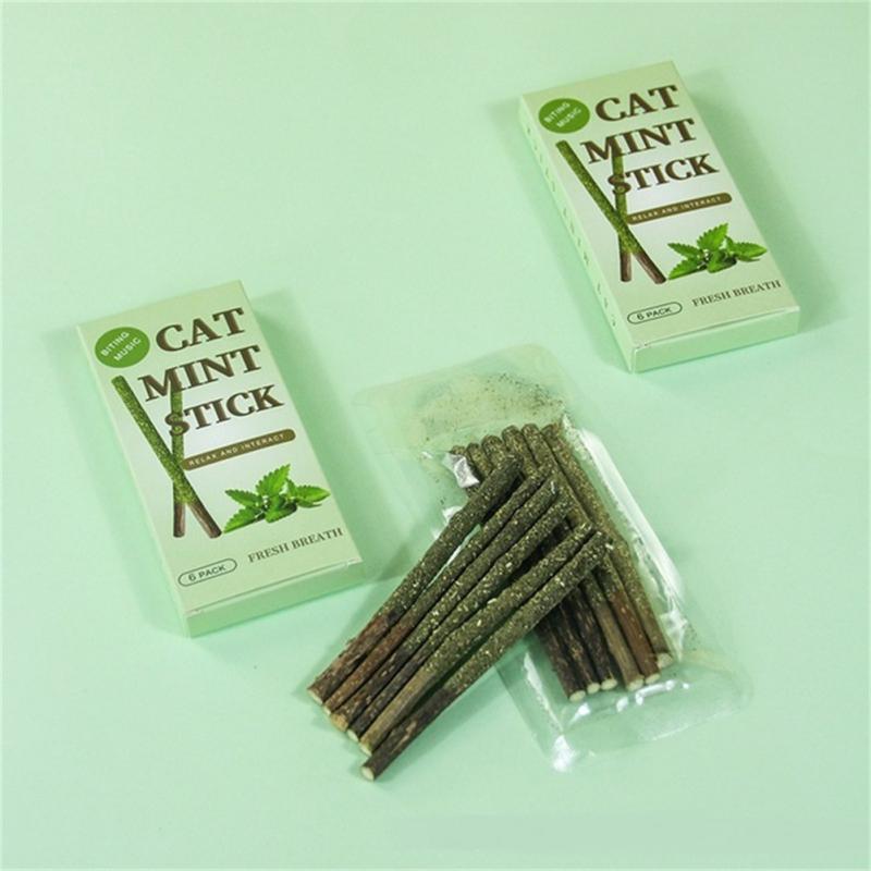 Cat Mint Stick Chews toy, All Natural Catnip Sticks Teeth Cleaning/Grinding